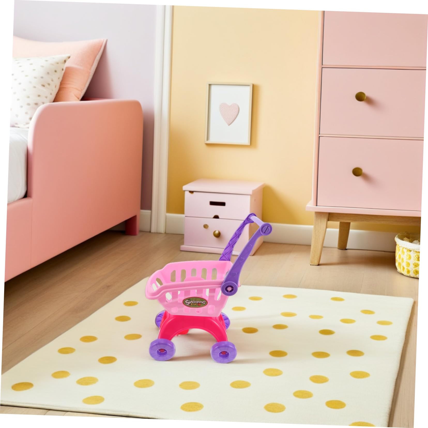 Carrello Supermarket Giocattolo Mini Trolley Simulazione Spesa Sicuro con Liscio Facile da Montare per Mani Piccole Gioco Educativo per Ragazzo Ragazza