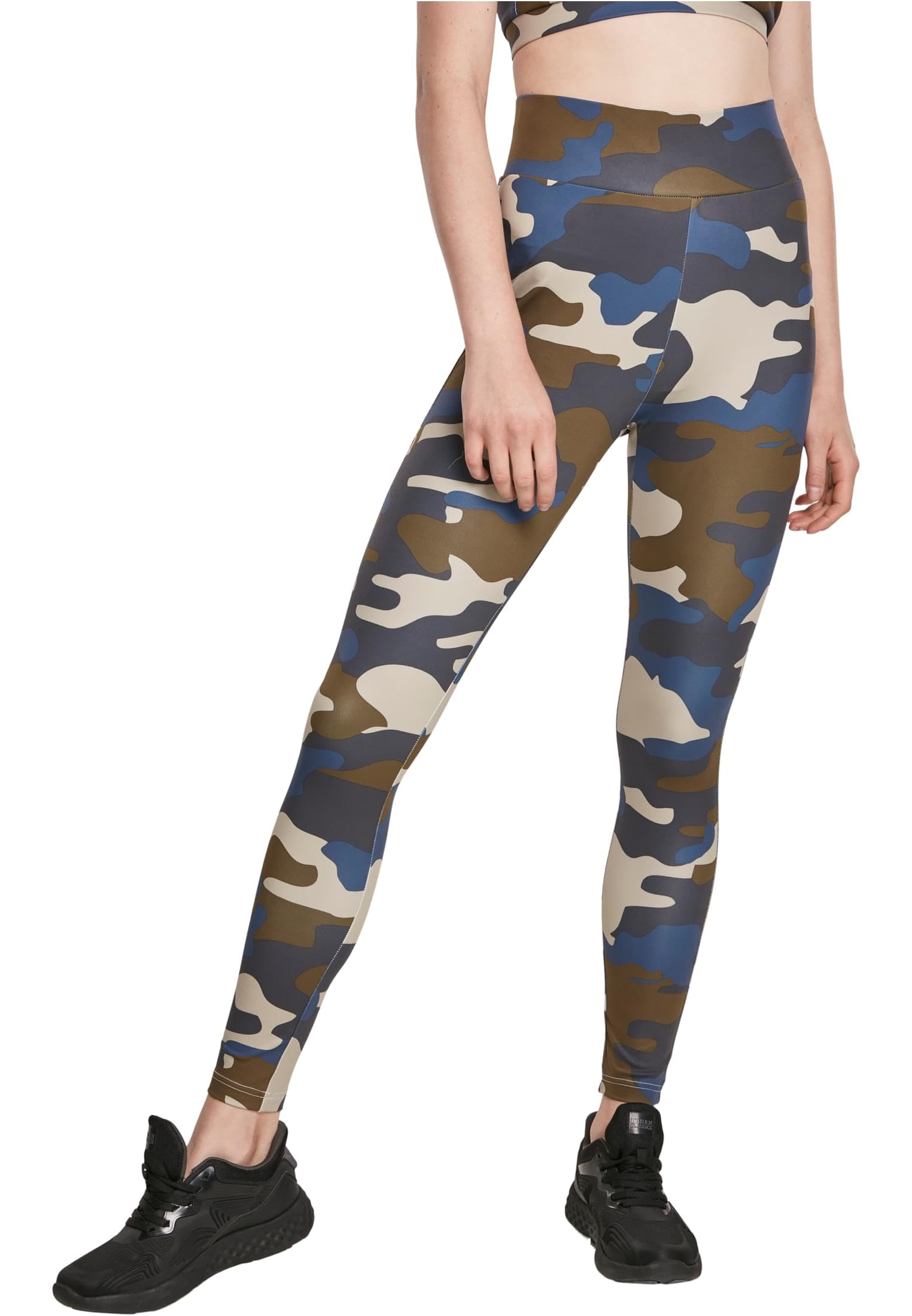 Urban Classics Women's High Waist Tech Leggings Dress Pants, Summerolive Camo, S