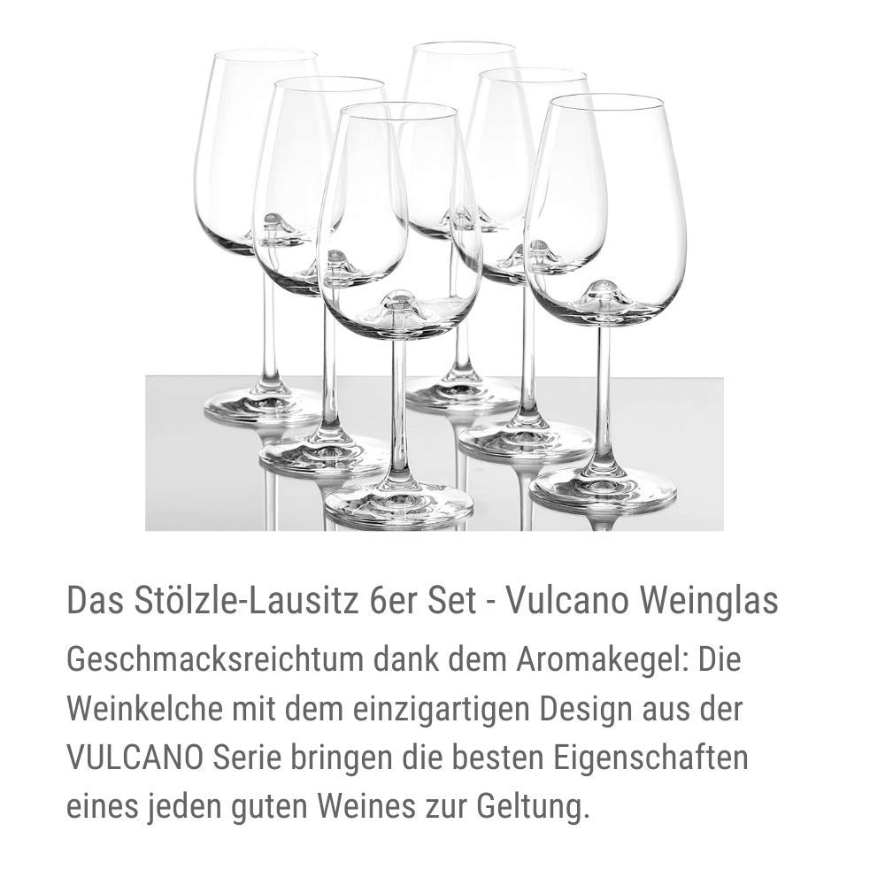 Stölzle Lausitz copa de vino Vulcano Universal 485 ml, set de 6 copas de vino con cono de aroma, aptas para lavavajillas
