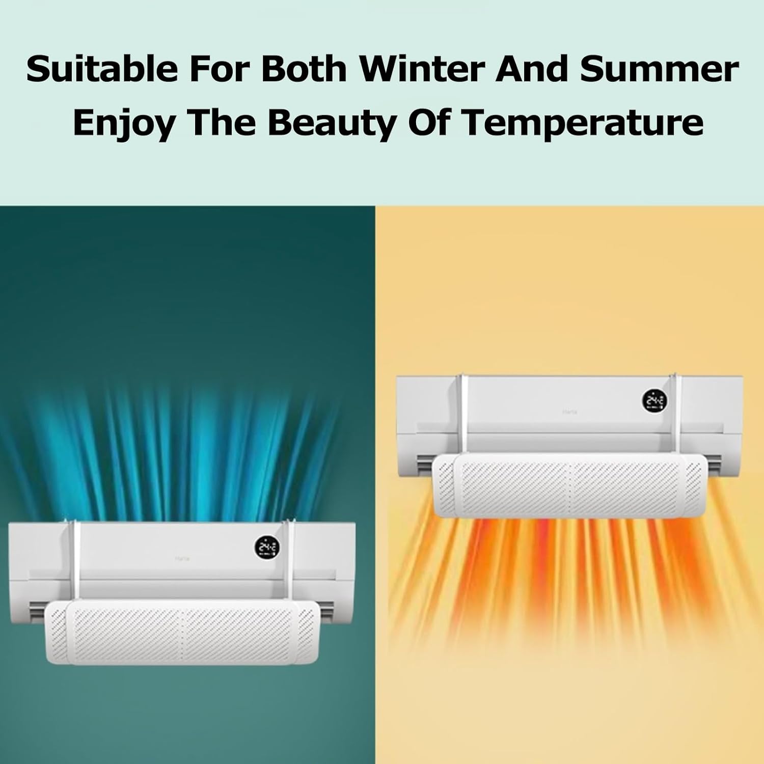 Air Conditioner Deflector,Prevents Direct Airflow,Adjustable Length,Easy to Install,Built-in Ventilation Holes,Reduce Condensation,Enhances Circulation(Small)