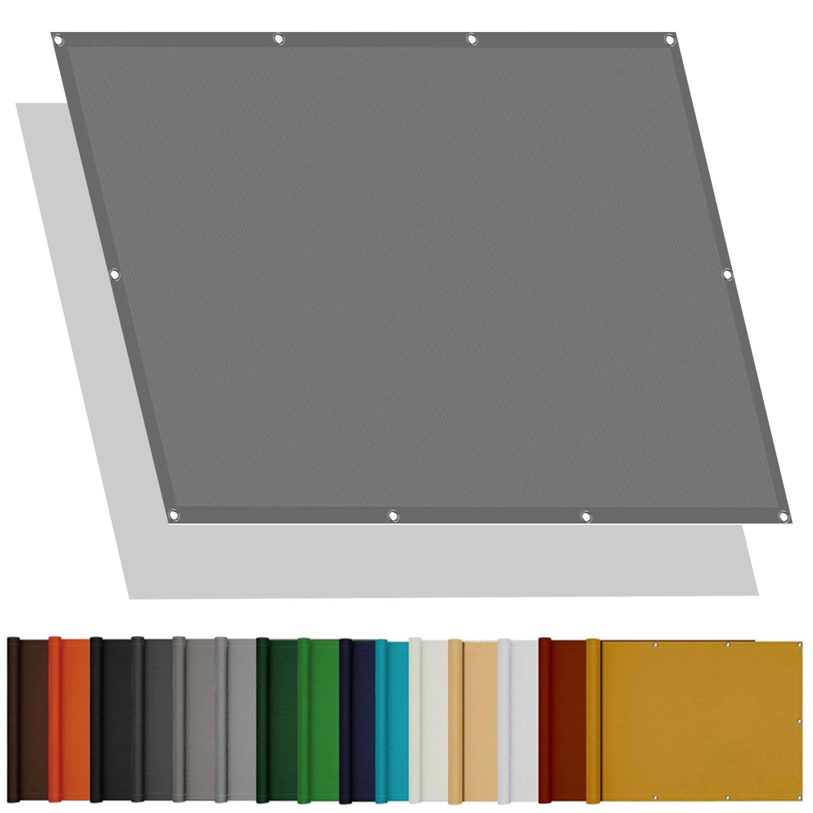 Voile d'ombrage 2.8x5m gris clair avec corde pour terrasse