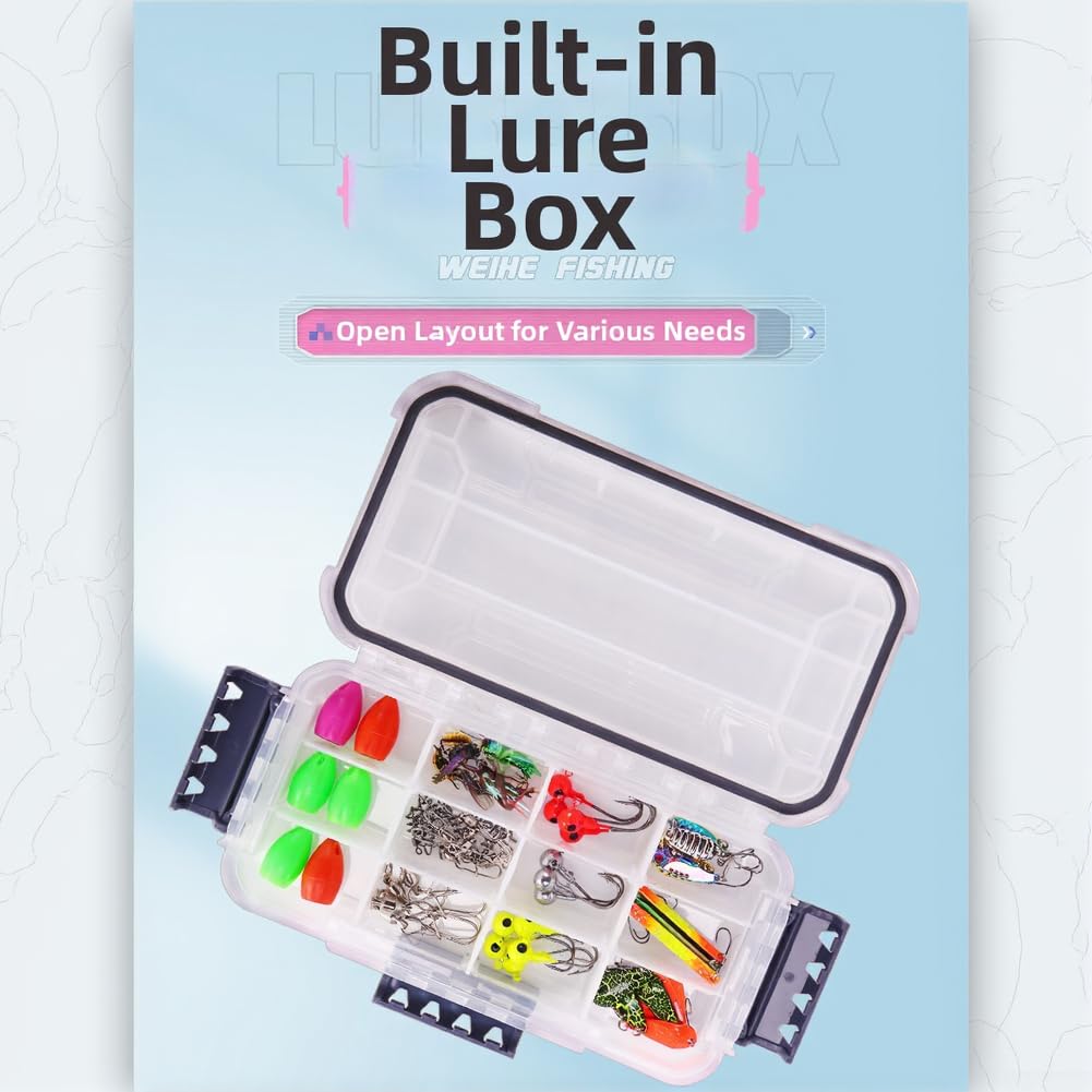 Caja de aparejos de gran capacidad impermeable con divisores ajustables – Kit de accesorios de pesca de almacenamiento para cebos giratorios – Contenedor de utilidad resistente para la orilla del