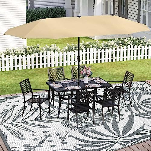 Anidaroel Patio Rugs Outdoor 9x12 Clearance Waterproof, Reversible Camping Rugs for Outside RV, Tropical Plastic Straw Outside Area Rugs for Camping, Backyard, Pool Deck, Trailer(9'x12')