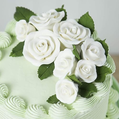 Miniatura 6 de Global Sugar Art Flor de pastel de azúcar verde oscuro, 3 tamaños, 120 unidades por el chef Alan Tetreault