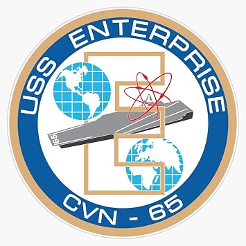 ملصق الفينيل HOF Trading USS Enterprise Cvn-65 ملصق مقاوم للماء ملصق حائط الكمبيوتر المحمول 5 بوصة ، HOF-VETERAN-STICKERS-216