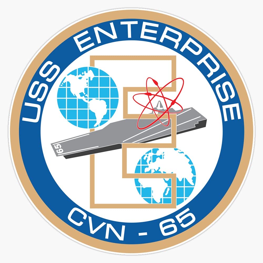HOF Trading USS Enterprise Cvn-65 Vinyl Sticker Waterproof Decal Laptop Wall Window Bumper Sticker 5 inches , HOF-VETERAN-STICKERS-216