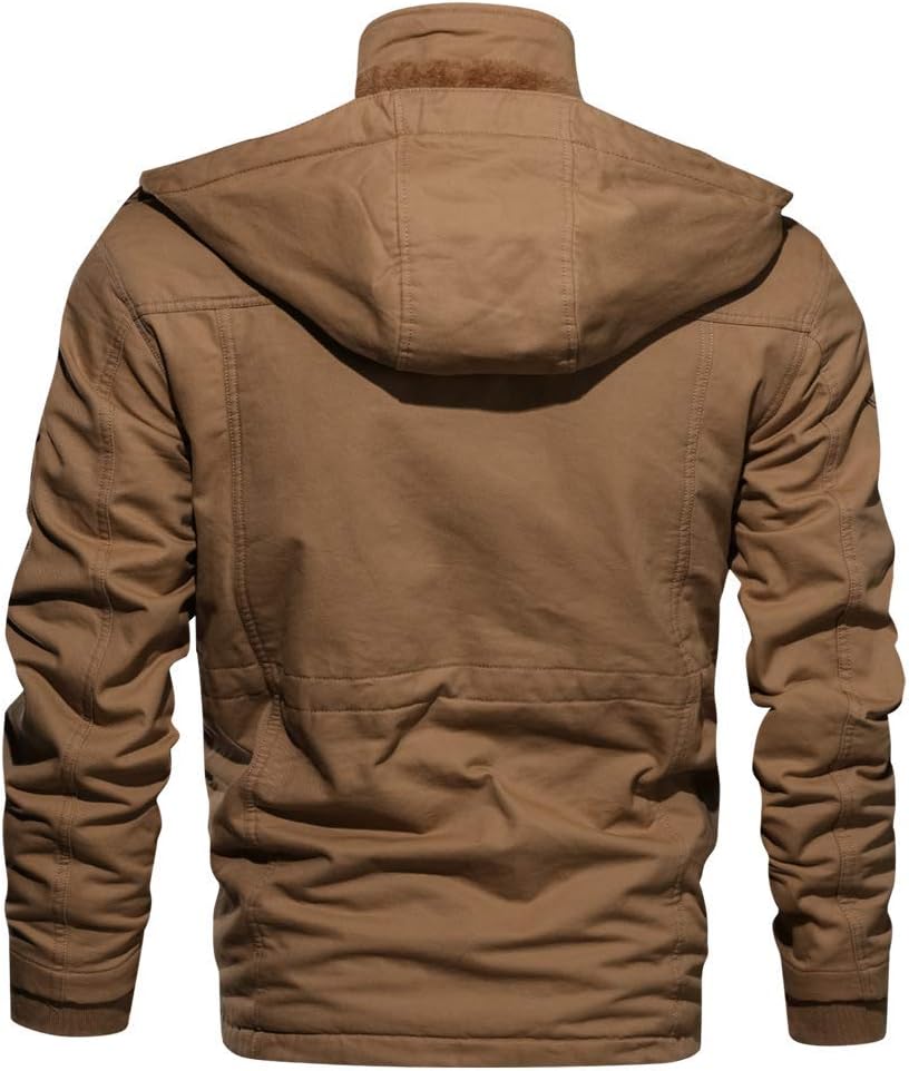 Men's Autumn/Winter Pure Cotton Jacket Loose Hooded Fashion Jacket Fleece Jacket