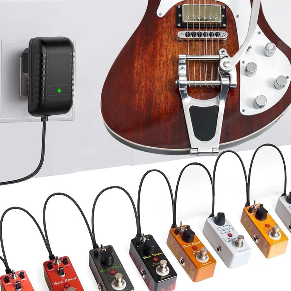 [Polarität veränderbar] 9V Netzteil DC9V 2A 1A Ladegerät AC zu DC9V 2A 1A 500mA 400mA 300mA 200mA 100mA für Label Maker, Klavier Keyboards, Gitarrenpedale DC9V Transformator