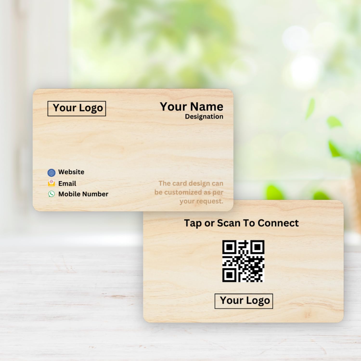 NFC & QR-Enabled Business Card | Smart Digital Visiting Card for Instant Contact Sharing | Lifetime Free | Dashboard Access (Custom Wooden)