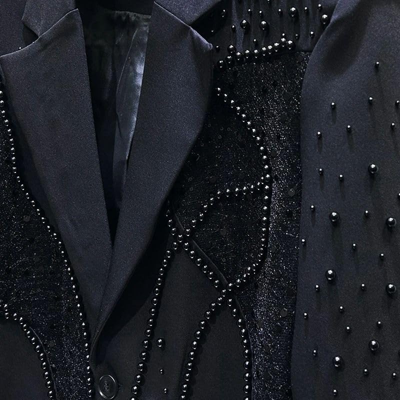 Blazer de performance haut de gamme à perles patchwork - 3