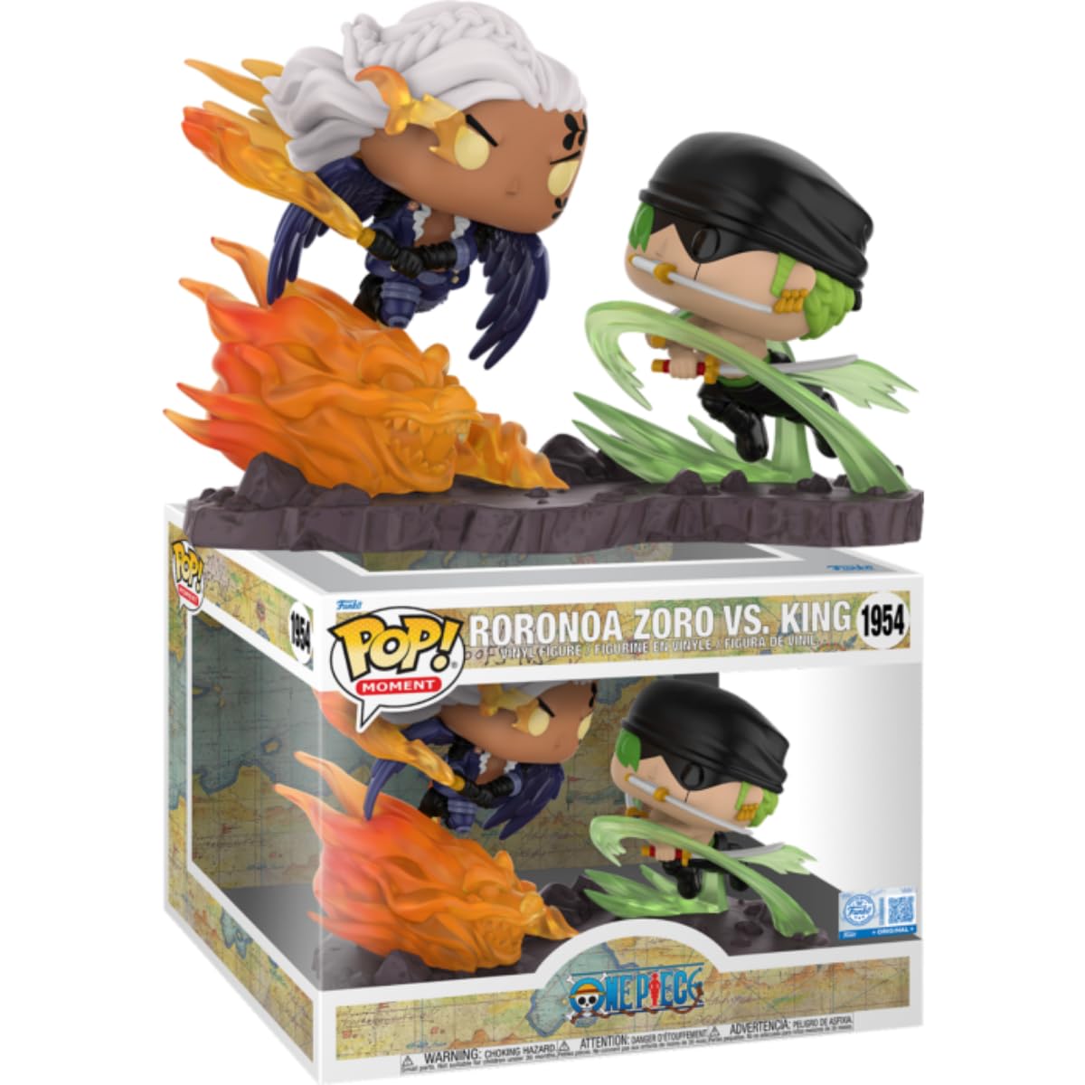 Funko Pop Moment Anime - One Piece Roronoa Zoro vs King #1954 | Epic Wano Arch Scene | Figura de Vinilo Coleccionable | Ideal para fanáticos y coleccionistas del Anime