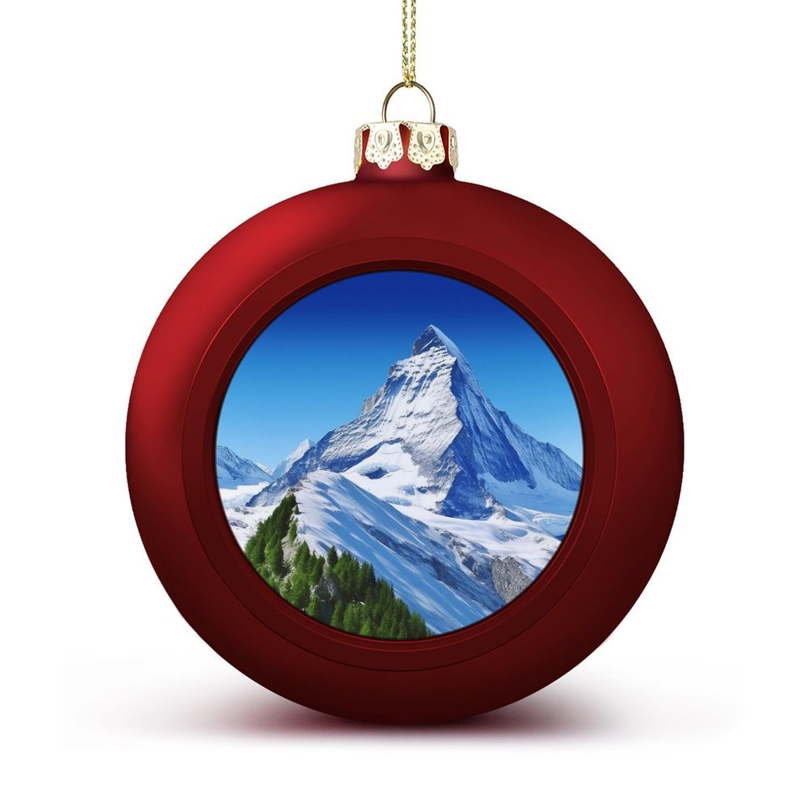 Beautiful Snow Mountain Christmas Balls Ornaments for Xmas Christmas Tree 1.6" Hanging Shatterproof Xmas Balls Hanging Decor Pendants for Holiday Party Outdoor Indoor DIY Craft Supplies