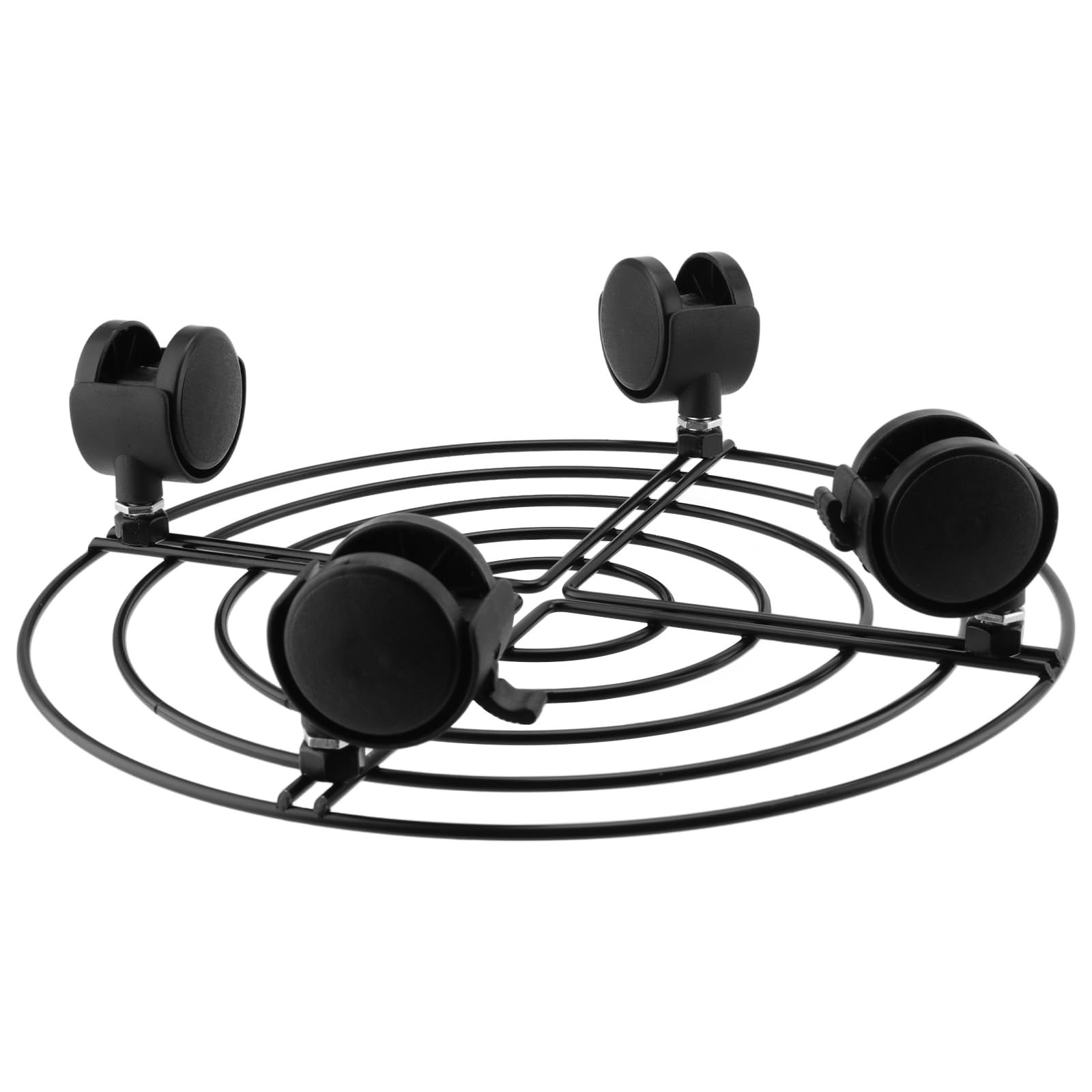 3 Unidades Soporte para Plantas con Ruedas, Metal Negro 27 cm, Ruedas Bloqueables, Capacidad 60 kg, Interior Exterior