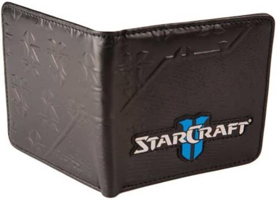 STARCRAFT Logo Black Leather Bi-Fold WALLET