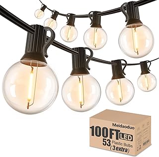 100FT LED String Lights Outdoor Waterproof G40 Globe String Lights with ...