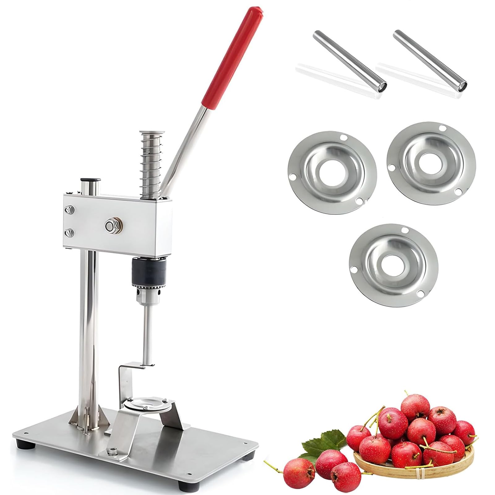 Hawthorn Corer Remover Tool - Manueller Kirschentkerner mit 2 Klingen, Edelstahl Obstentkerner mit rutschfestem Griff für Kirschen, rote Datteln und Jujube