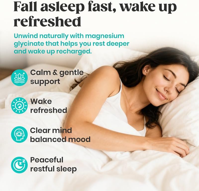 Miniatura 6 de 60 Day Supply - Gomitas de glicinato de magnesio de 400 mg con Ashwagandha, L-teanina, CoQ10, vitamina D3 y B6, gomitas de magnesio sin azúcar para