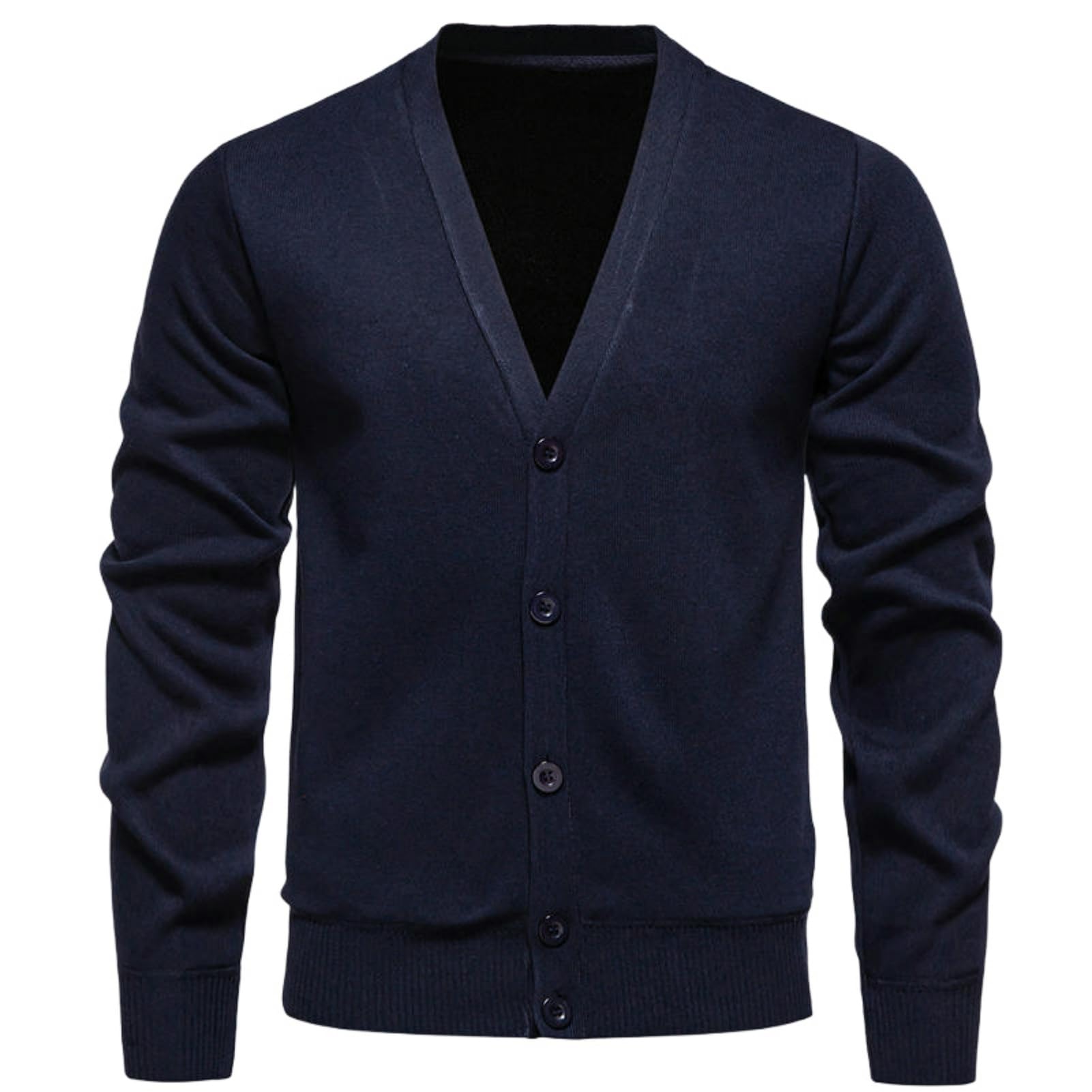 Suéter de punto para hombre que estiliza la figura con cuello en V casual 7
