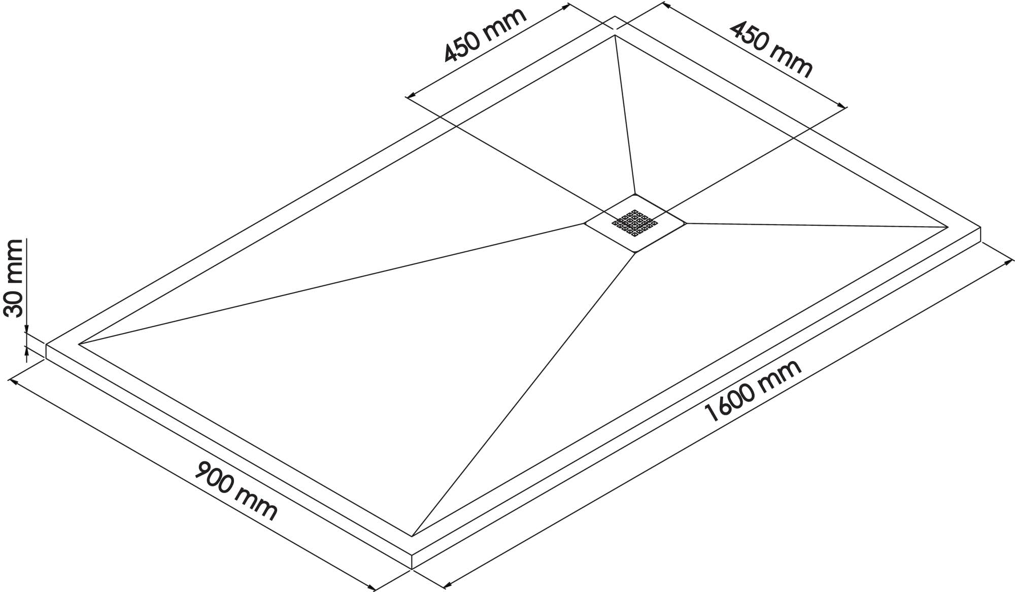 Receptor Rectangular NOLA3, Resina, Mármol, 90 x 160 cm, Mármol Negro | Resina, Mármol, Fabricación Europea, Capacidad de Ser Cortado, Fabricado en Europa, Grosor de Solo 3 cm