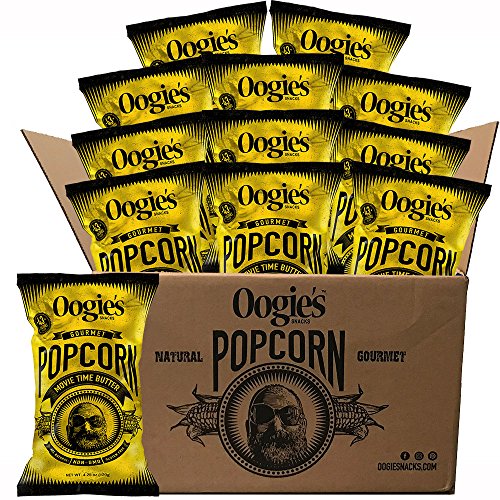 Oogie’s Gourmet Popcorn Movie Time Butter Flavor - Individual Buttery Popcorn Bags For Movie Night & Party Servings - Gluten-Free Buttered Snack - All Natural Theater Snacks - 4.25 Oz Bag (Pack Of 12) #TOP27