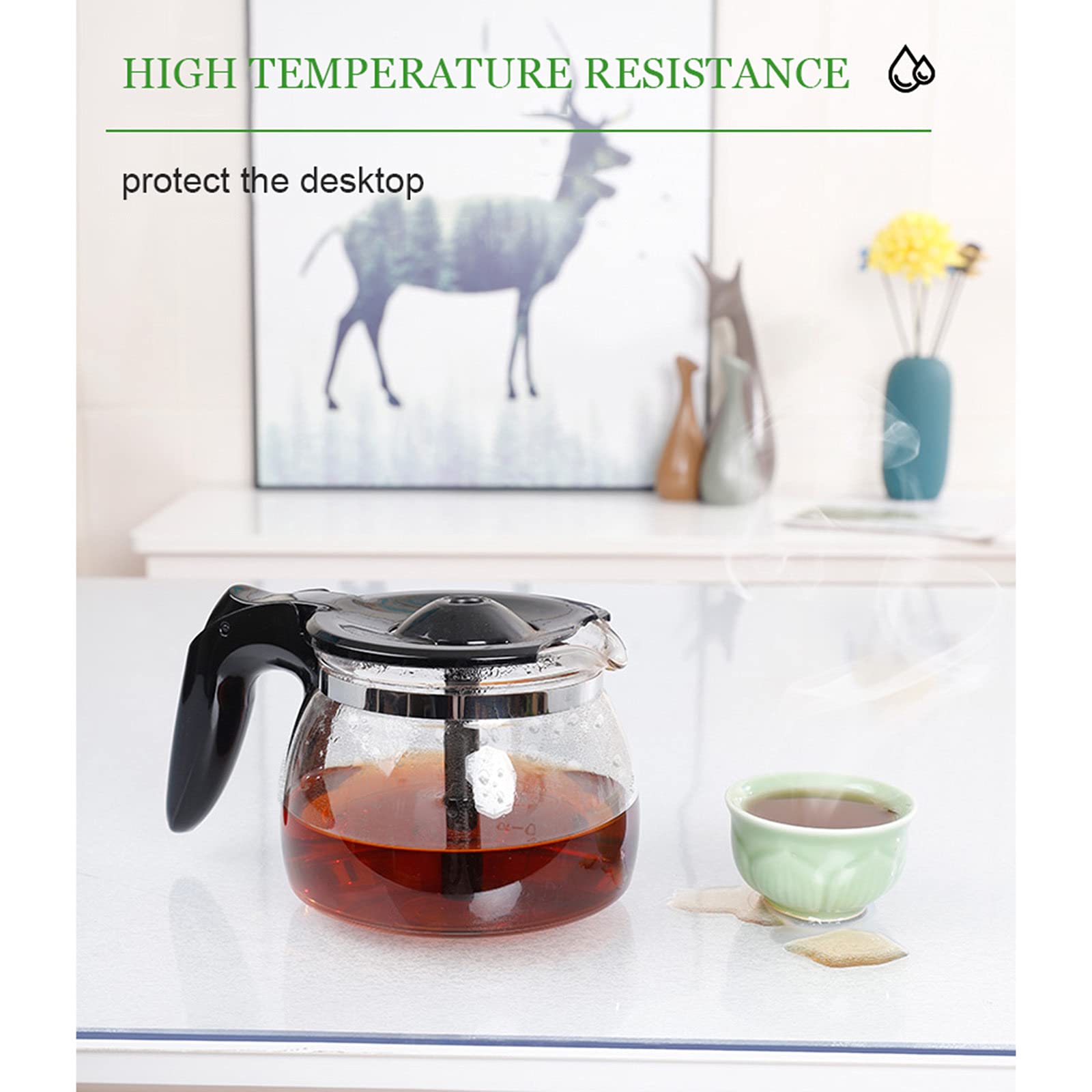 Mantel de PVC transparente de 2 mm de grosor, protector de mesa lavable, cubierta de vinilo duradero para picnics, fiestas, escritorios, 120 x 150 cm, mantel de seguridad
