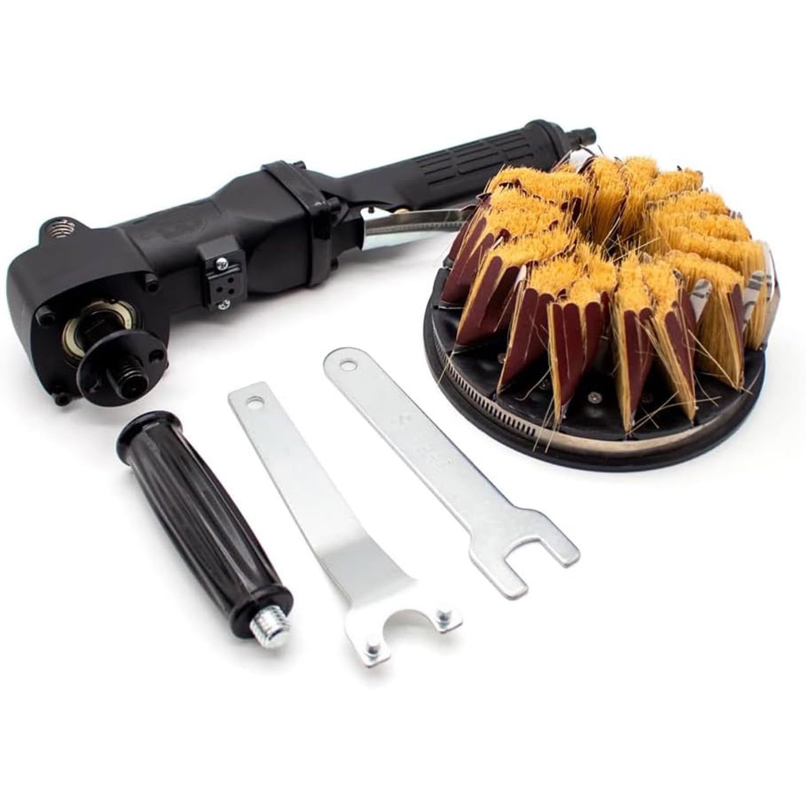 Lijadora neumática de contorno de 180 mm para carpintería y lijado de puertas de armario en negro
