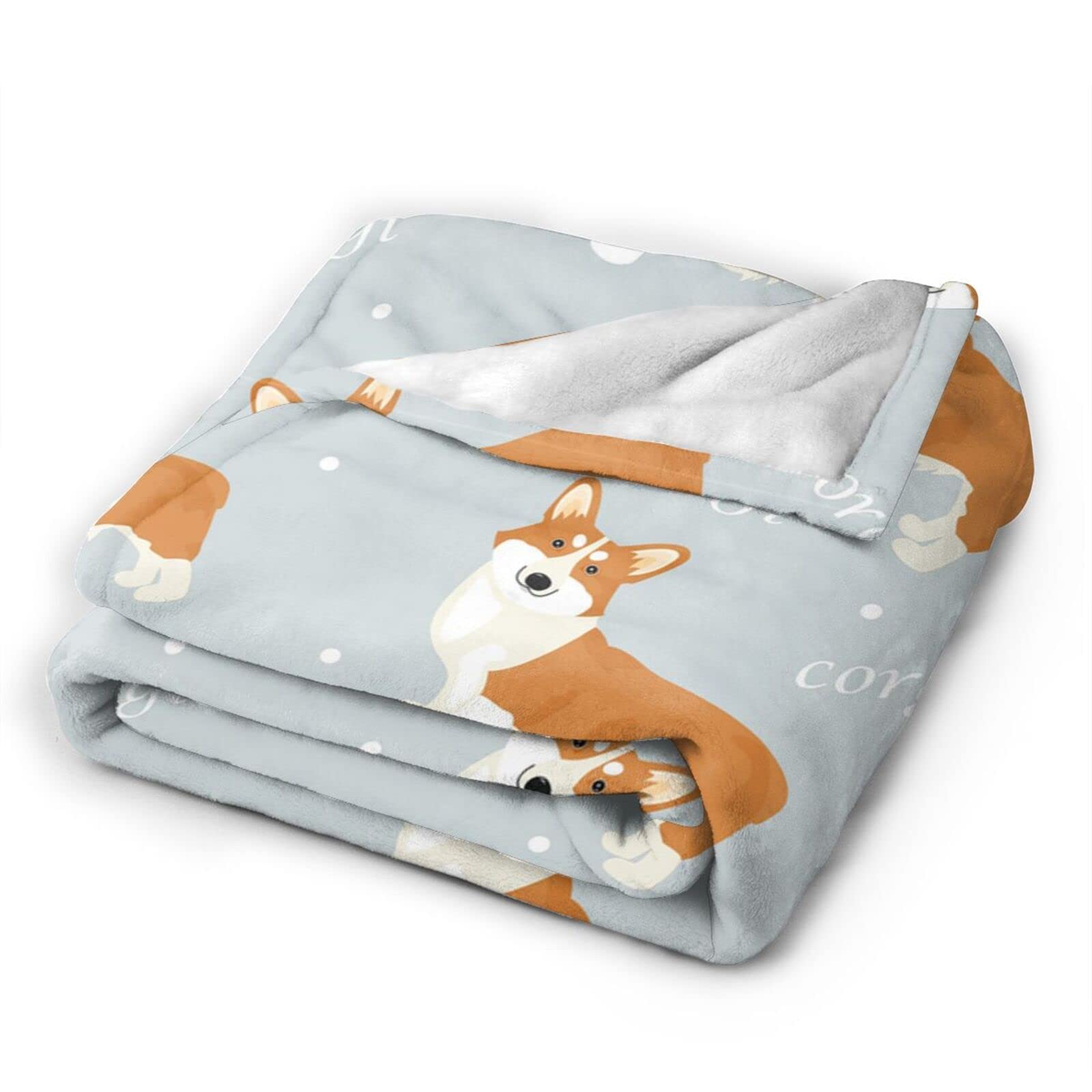 Corgi-Decke 152,4 X 127 Cm – Weiche Flanell-Decke Mit Corgi-Muster Für Sofa, Bett Oder Reisen