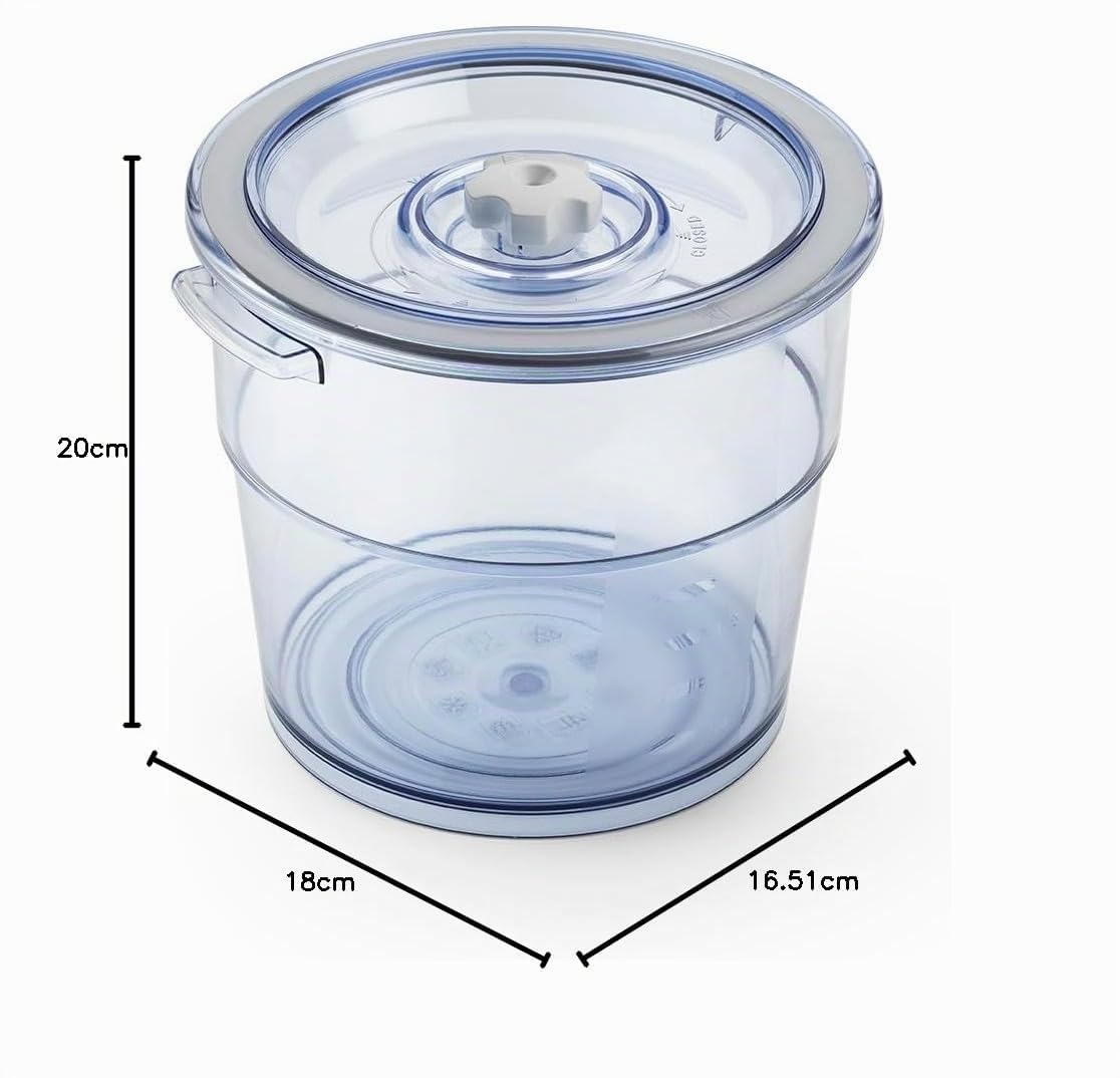 Magic Vac Executive, Recipiente Hermético con Tapa al Vacío para Conservación de Alimentos, Cocción al Vacío y Marinado, Apto para Lavavajillas, Capacidad 4L, Libre de BPA, Made in Italy