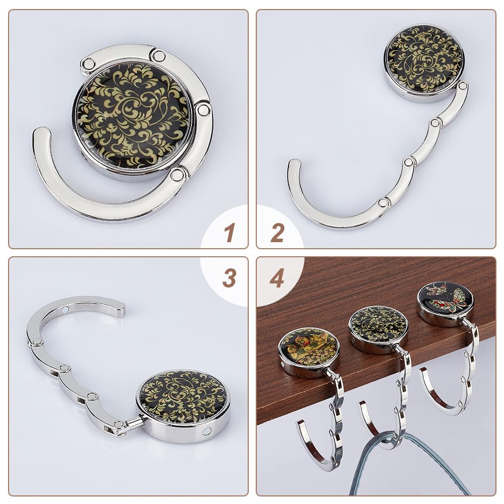 ZUGLQYSX Multi Patroon Zinklegering Handtas Hanger Opvouwbare Haak