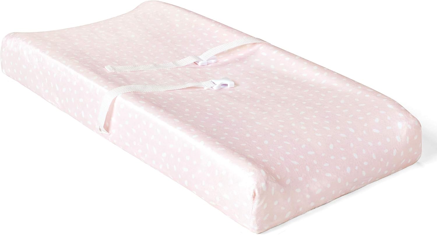 Lush Decor Baby Pixie Fox Geo Soft & Plush Changing Pad Cover, 2 Pack, Multi, 16" W x 32" L + 5" Pocket - Changing Table Pad Cover - Floral Fox Pattern - Woodland Nursery Decor - Baby Shower Presents