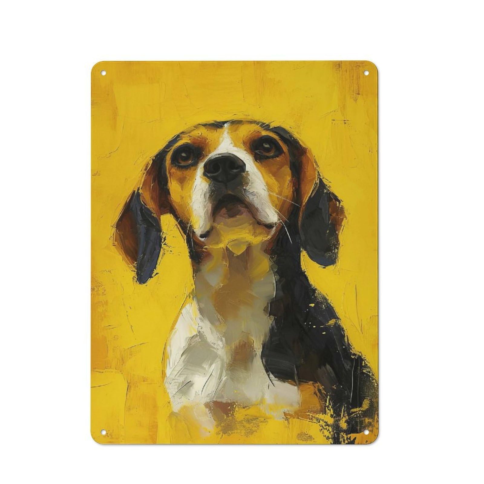 Junmoney Style-20 Rustic Metal Sign 40X30cm Featuring Beagles Glow For Hallway Wall, A Decorative Gift For A Newly Furnished Hallway