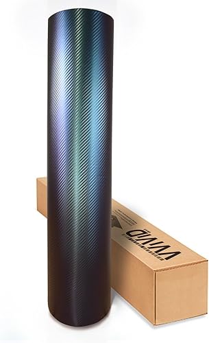 Miniatura 7 de Rollo de vinilo fundido XPO de VViViD, de fibra de carbono camaleón