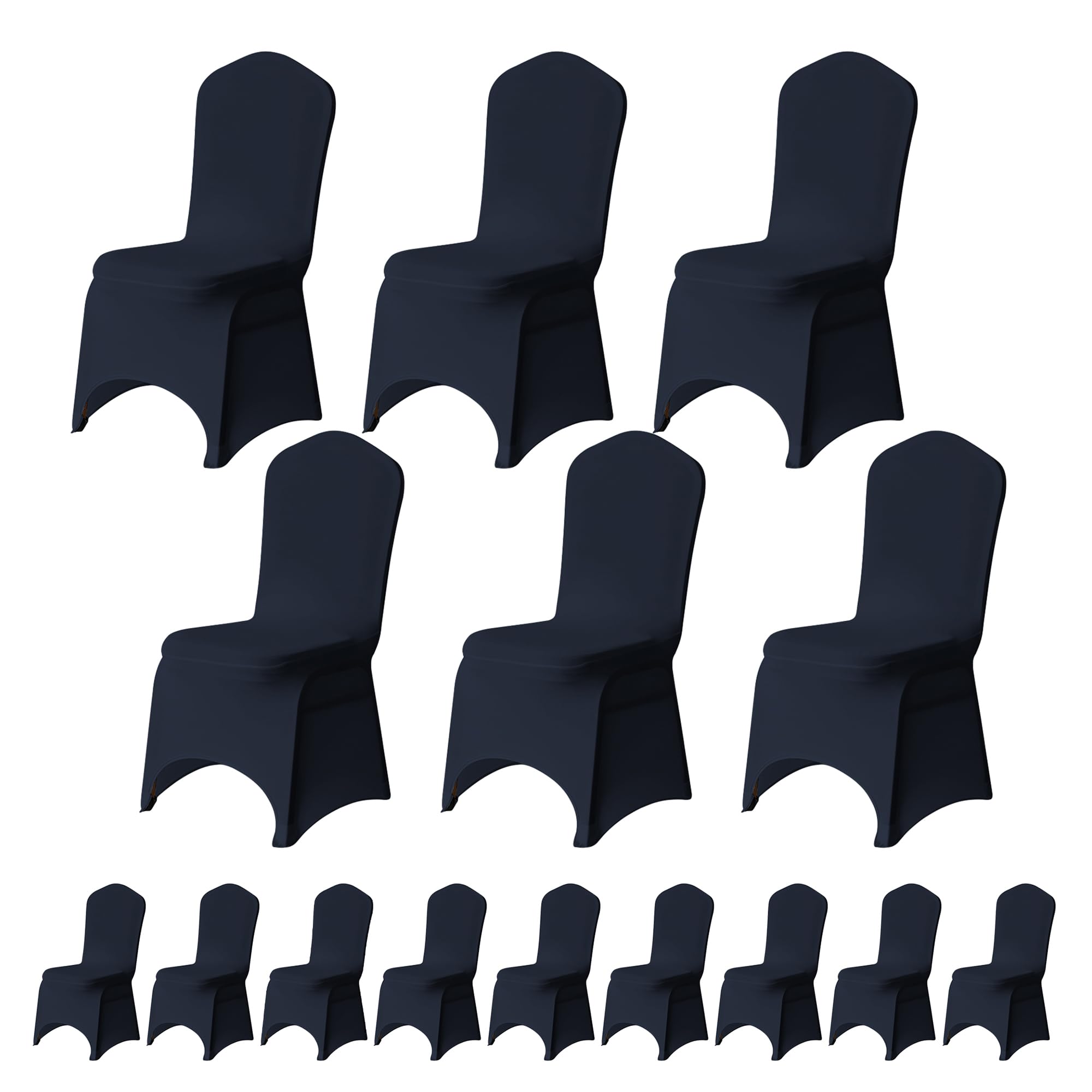 Trimming Shop 20pcs Navy Blue Wedding Chair Covers Stretch Slipcovers