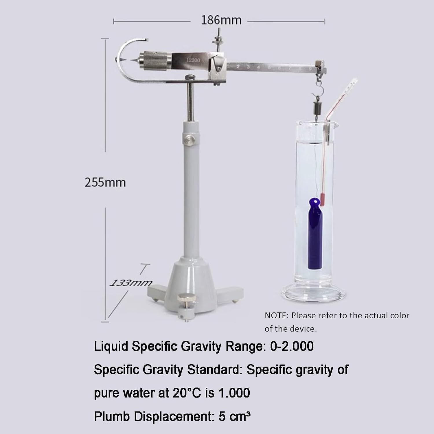 Bilancia per la densità dei liquidi, misurazione meccanica della densità con intervallo 0-2.000, precisione 0,001, spostamento del martello 5 cm³ per uso di laboratorio e industriale.