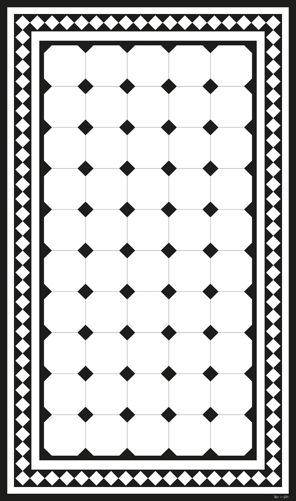 DobleUve Estudio Alfombra Vinílica Victorian | Blanco | 65x240 | Alfombra Cocina Lavable Antideslizante | Alfombra Vinilo Salón | Suelo de Vinilo