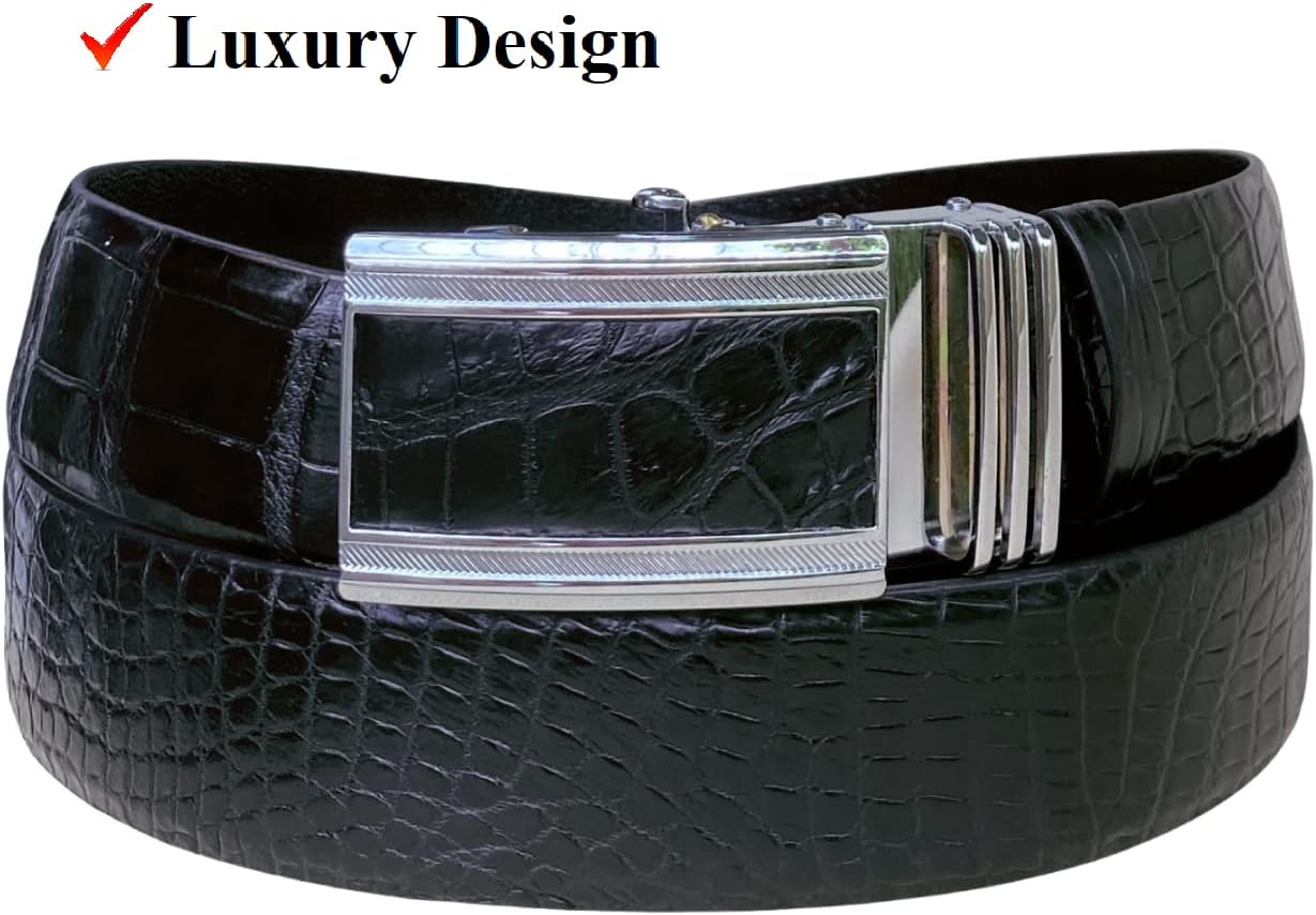 Alligator Leather Belt Men Crocodile Belly 1.5" width Pin Gold Buckle Removal Dress Golf Luxury Premium Handmade - Image 6