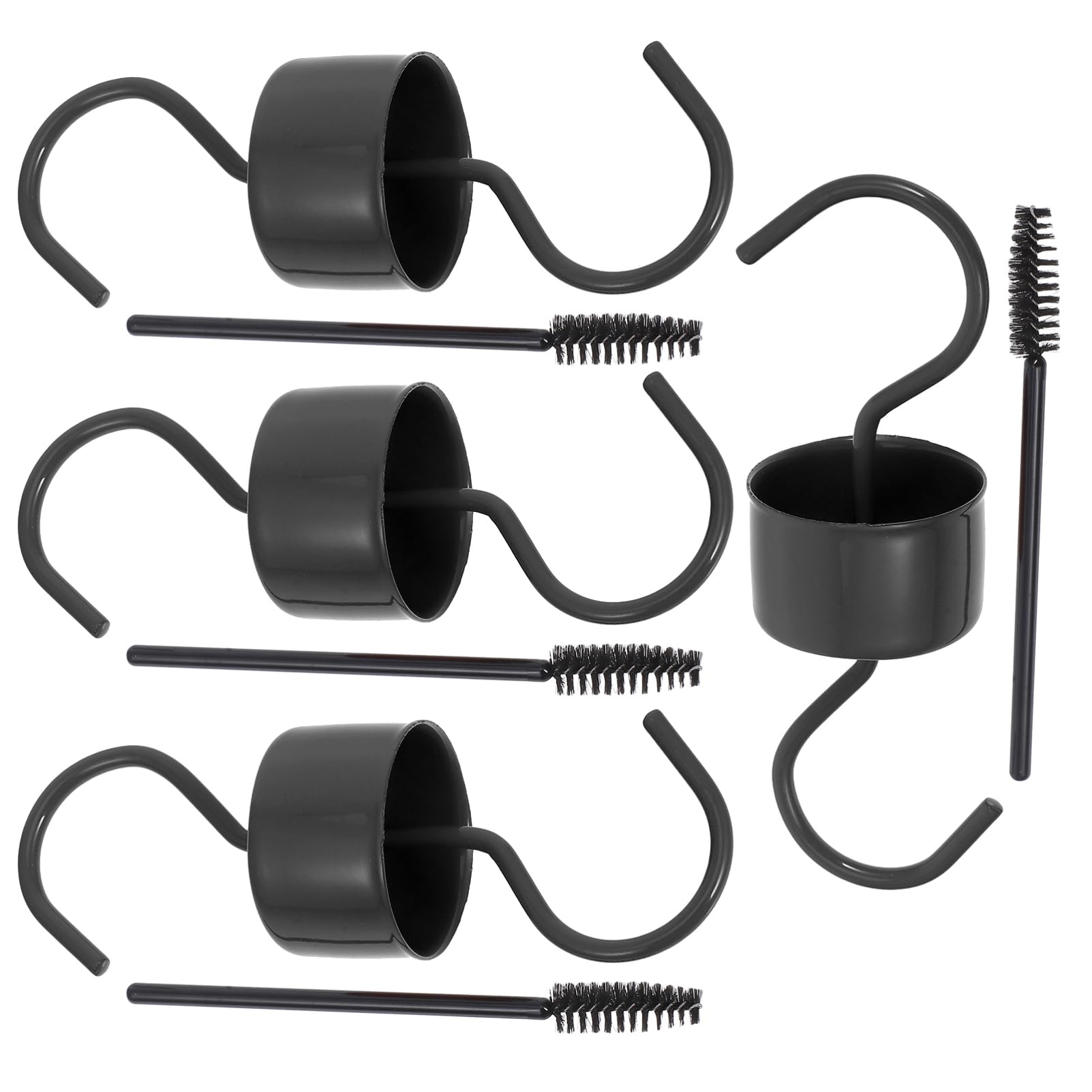 JOINPAYA 1 Set Heavy Duty Shaped Bird Feeder Hooks with Moat Durable Metal Hummingbird Feeder Hangers for Outdoor Use Includes Brushes for Easy Maintenance and Stability
