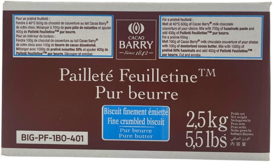 Crushed Crepe Dentelle French lace Biscuit / Paillete Feuilletine wafers 2.5 KG