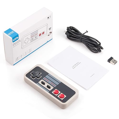 Miniatura 9 de KIWITATA 2X Wireless Nes USB Controller for PC Gamings, 2.4ghz Wireless USB Remote N-E-S Emulated Game Pad Controller for Windows XP 7 8 11 & MAC &