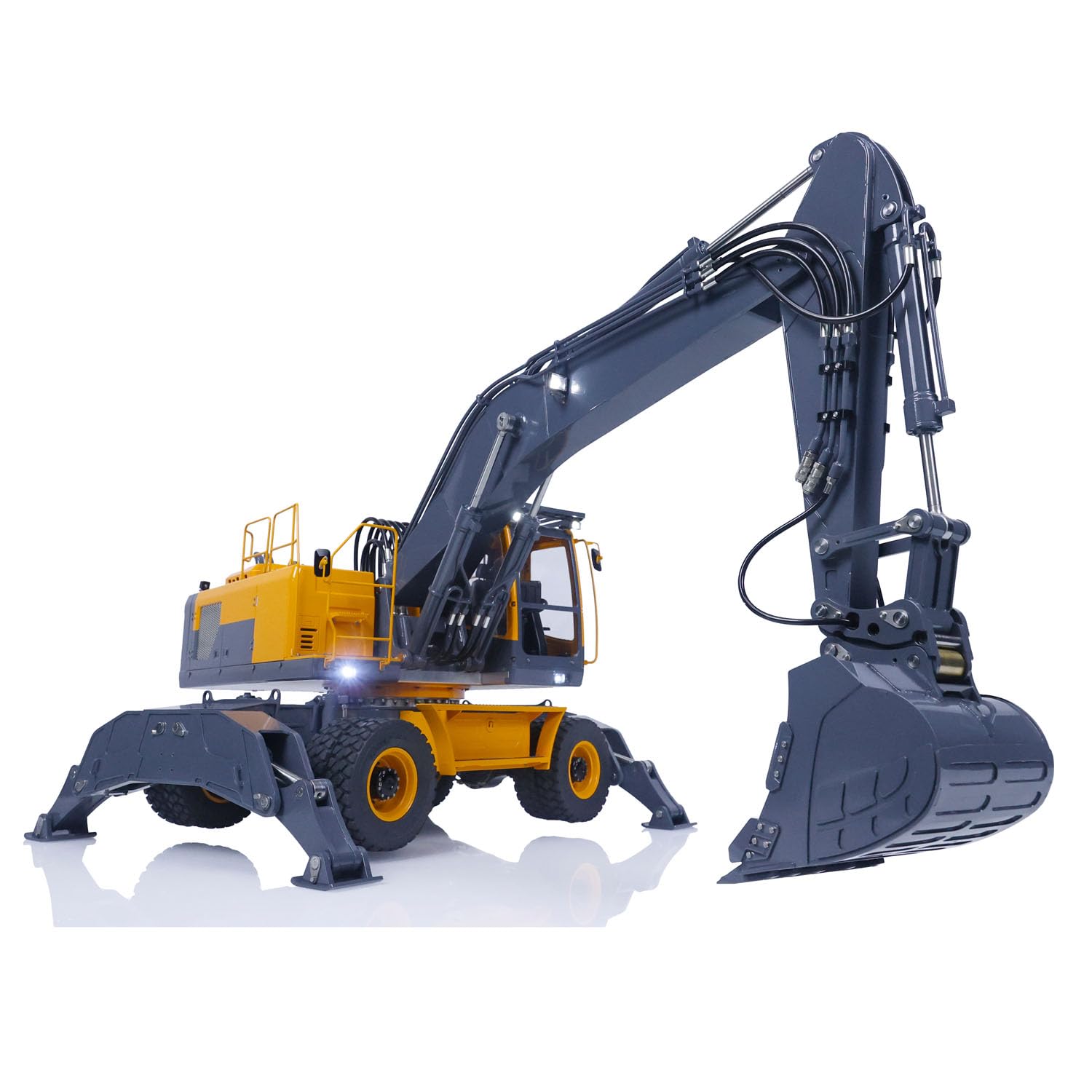 LESU Excavatrice hydraulique à roues 1/14 RC pour contrôleur PL18EV Aoue ET30H LCD en métal à montage fixe