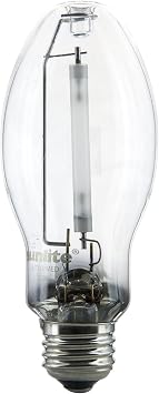 Sunlite 03615-SU LU100/MED High Pressure Sodium Light Bulb, 100 Watts, ED17/MED, Medium Base E26, ANSI Code S55, 8500 Lumen, 20000 Life Hours, Clear, 2100K