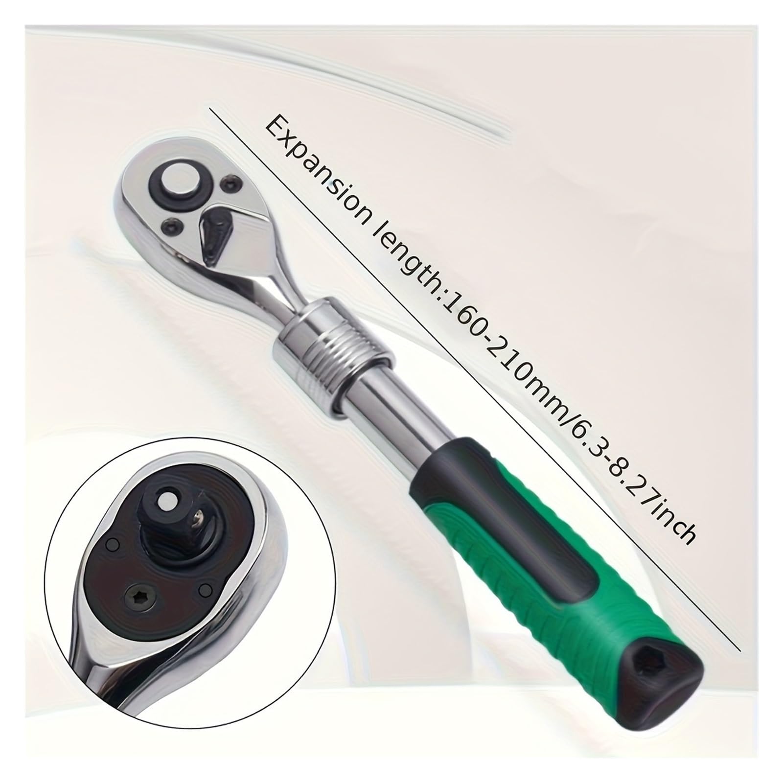 ZXYZXYZZ Drive Socket Ratchet Set Extendable Handle Wrench 72-Tooth Quick-Release Reversible(1-4)