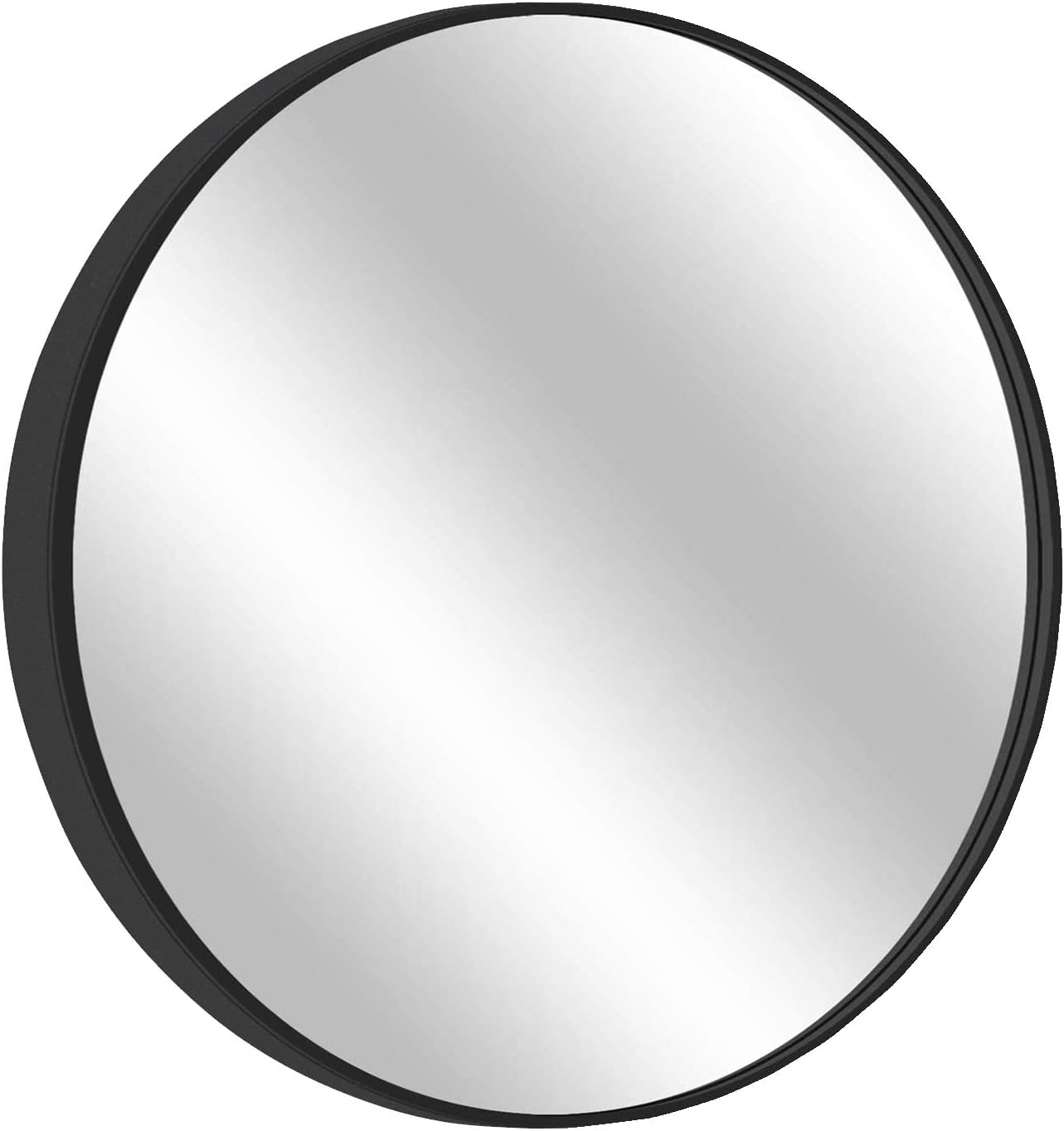 ARTISTIC PATH Round Framed Wall Hanging Mirror: Vanity Mirror Large Circle Metal Mirror for Decorative Wall Art (Black, 24 inch,Multi-Sized)