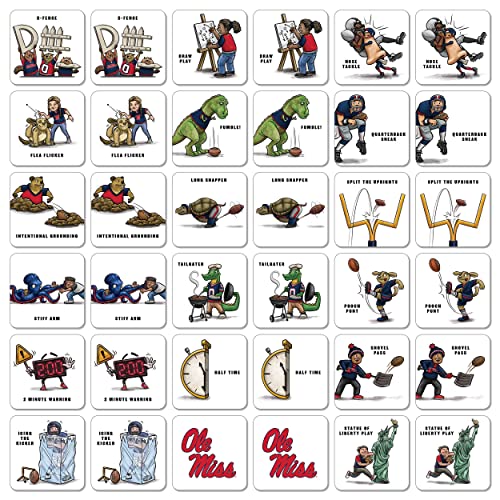 Image of YouTheFan NCAA Officially-Licensed Memory Match Game - Humorous, Team-Specific, Original Hand-Drawn Artwork, Fun for the Whole Family, for Fans Young and Old