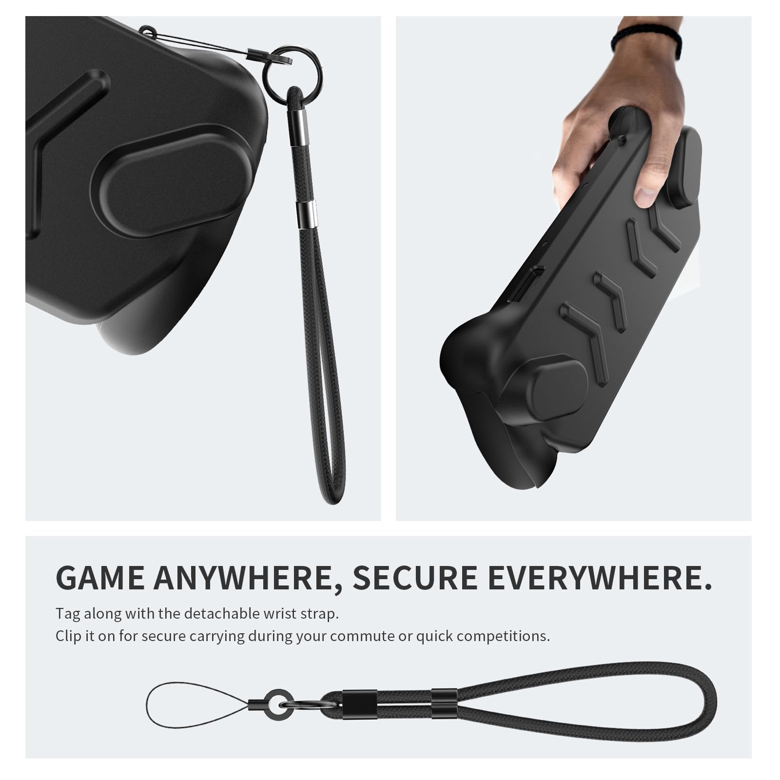 Zestaw Ochronnych Etui do ASUS ROG Xbox Ally X Konsoli do Gier 2025,ROG Xbox Ally Gaming Handheld Etui z Odłączaną Przednią Obudową,Tylnym Futerał Stojakiem i Paskiem,Czarny