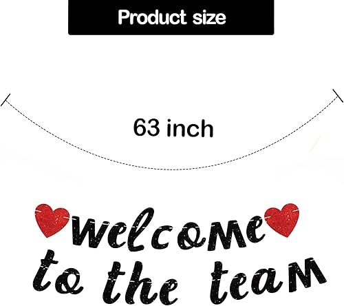 Miniatura 3 de Vrogadso Cartel de bienvenida al equipo, color negro, brillante, para nuevo empleado, decoración para fiesta de oficina