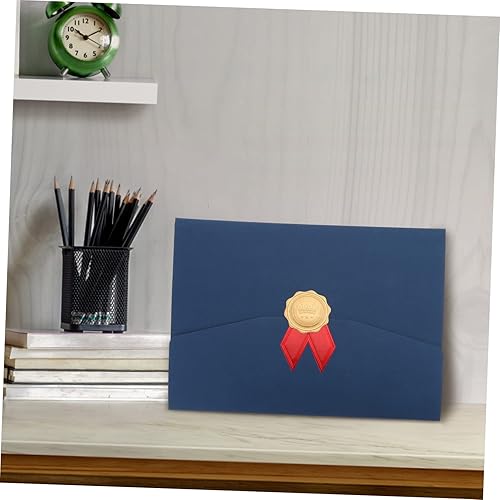 Miniatura 8 de STOBOK 2 carpetas de papel con cubierta de certificado de graduación, sobres negros, sobres A4, carpetas de diploma de papel de aluminio, cubierta