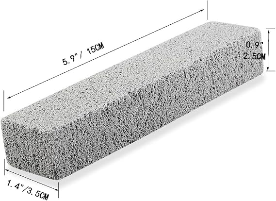 Premium Pumice Stone Toilet Bowl Cleaner, Remove Toilet Bowl Hard Water Rings, Calcium Buildup, Iron and Rust. Pumice Suitable for Cleaning Toilet,Washbasi,Bathtub, Kitchen Sink,BBQ Oven Grill,Grey