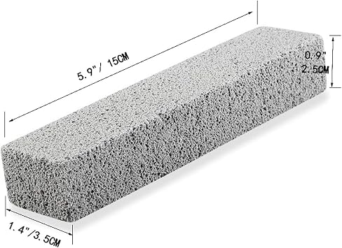 Premium Pumice Stone Toilet Bowl Cleaner, Remove Toilet Bowl Hard Water Rings, Calcium Buildup, Iron and Rust. Pumice Suitable for Cleaning Toilet,Washbasi,Bathtub, Kitchen Sink,BBQ Oven Grill,Grey