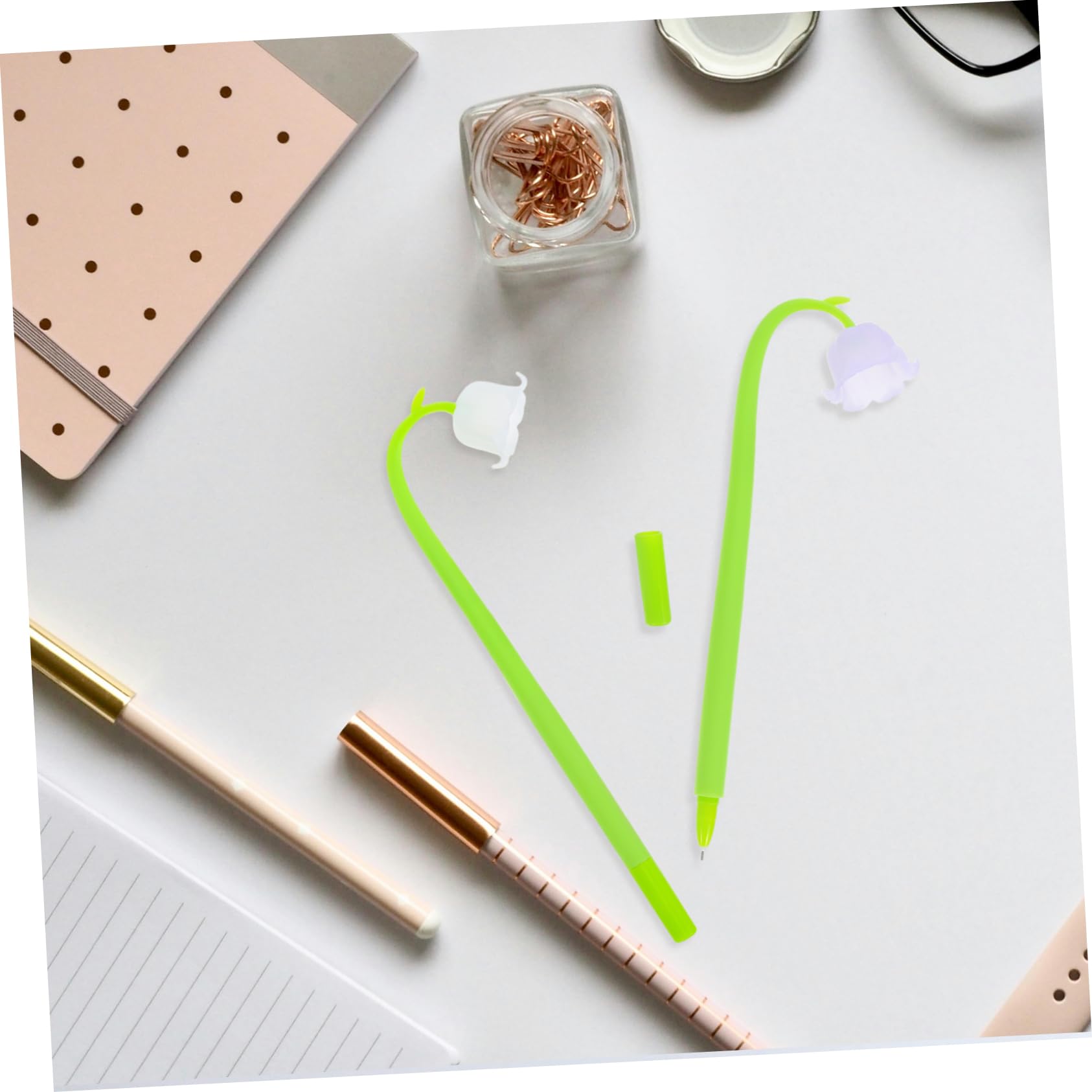 Ciieeo 10 Piezas Bolígrafo De Gel Con Diseño De Flor Adorable Para Estudiantes Paquete Color Negro Para Obsequio De Premio o Uso Escolar